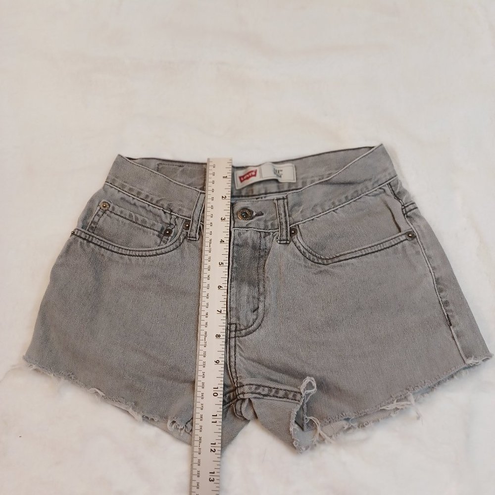 Levi's Girls 511 Slim Jeans Shorts Size 16 Gray Denim Cut Off  *Read